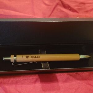 Unique Funny Personalized Pen lazer engraved pen with box "I love ❤️ Balls"